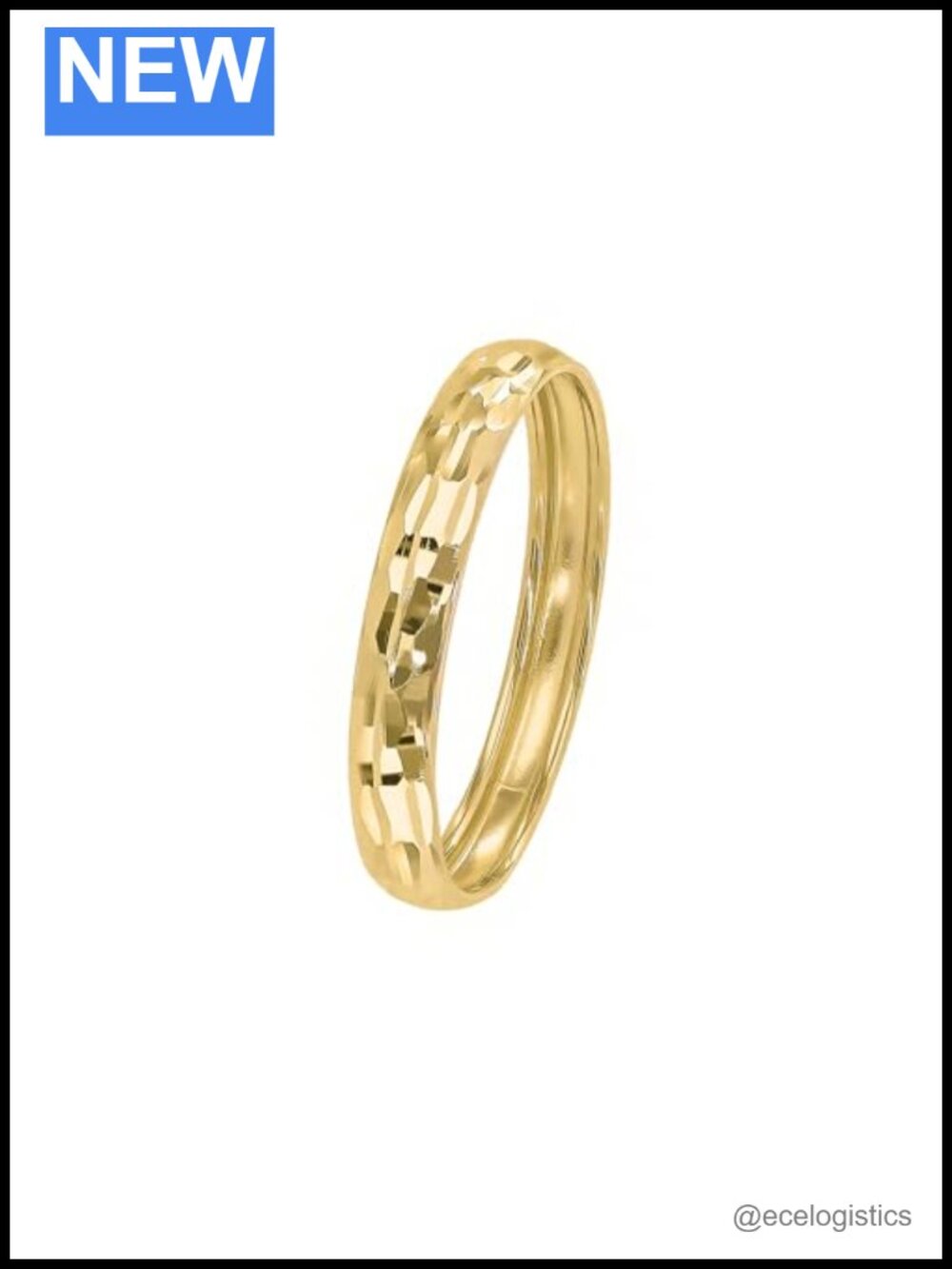 Textured Band Ring 14K Yellow Gold Italian Made Fine Jewelry